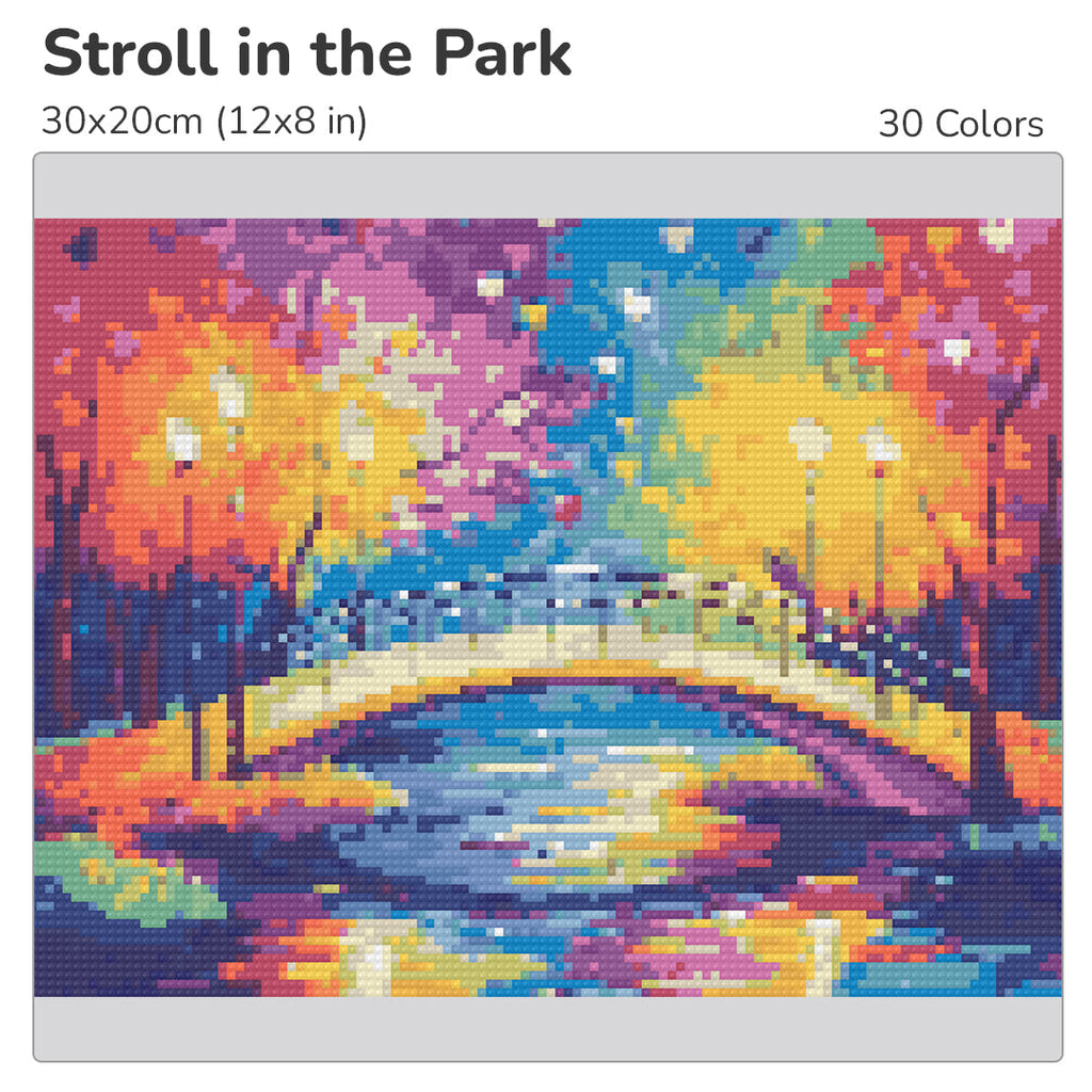 Stroll in the Park Diamond Painting Kit-30x20cm (12x8 in)-Heartful Diamonds