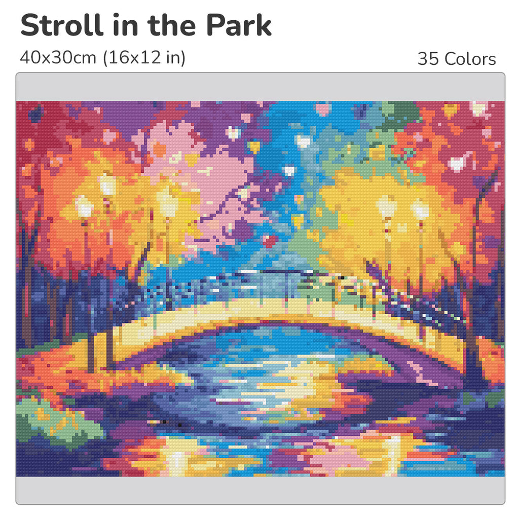 Stroll in the Park Diamond Painting Kit-40x30cm (16x12 in)-Heartful Diamonds