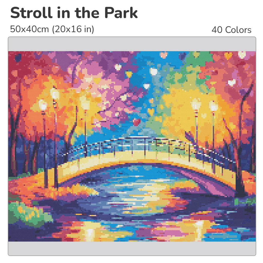 Stroll in the Park Diamond Painting Kit-40x30cm (16x12 in)-Heartful Diamonds