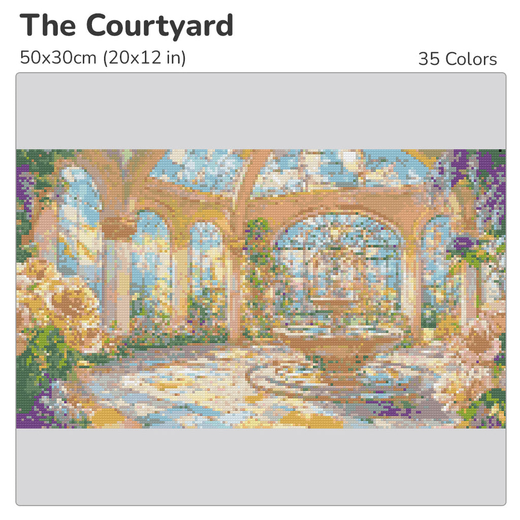 The Courtyard Diamond Painting Kit-50x30cm (20x12 in)-Heartful Diamonds