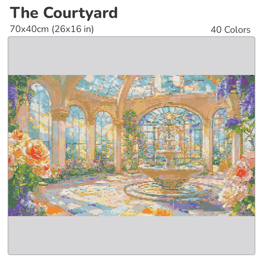 The Courtyard Diamond Painting Kit-70x40cm (26x16 in)-Heartful Diamonds