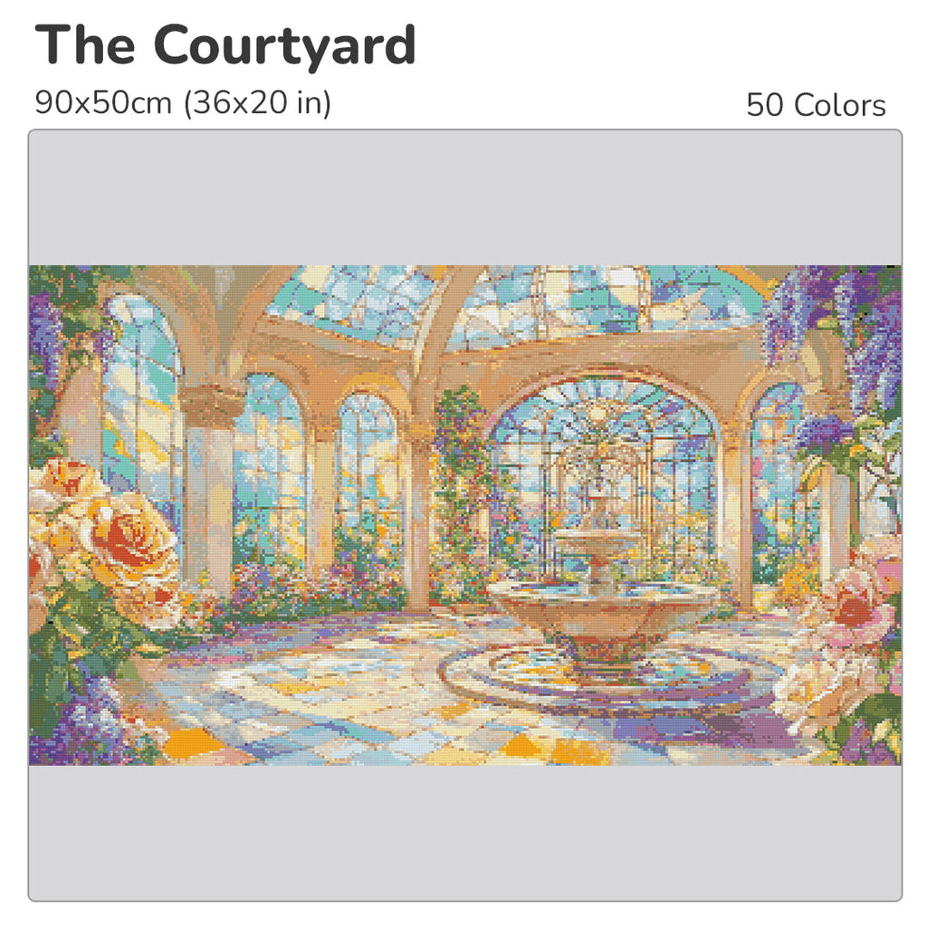 The Courtyard Diamond Painting Kit-70x40cm (26x16 in)-Heartful Diamonds