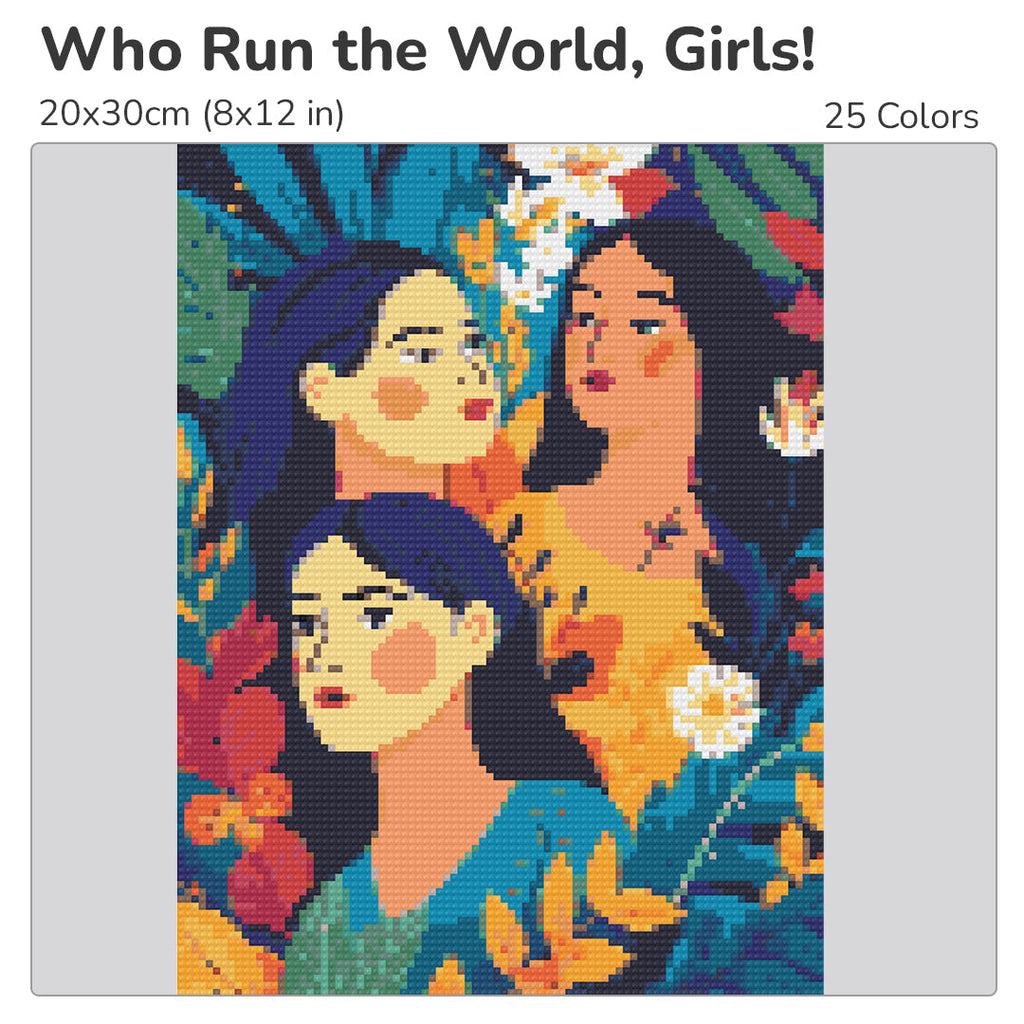 Who Run the World, Girls! Diamond Painting Kit-20x30cm (8x10 in)-Heartful Diamonds