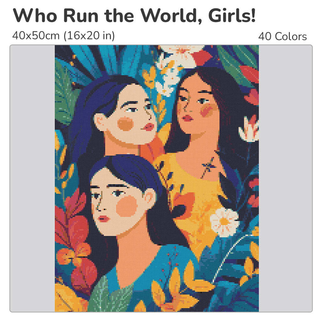 Who Run the World, Girls! Diamond Painting Kit-30x40cm (12x16 in)-Heartful Diamonds