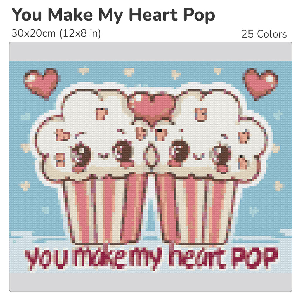 You Make My Heart Pop Diamond Painting Kit-30x20cm (12x8 in)-Heartful Diamonds