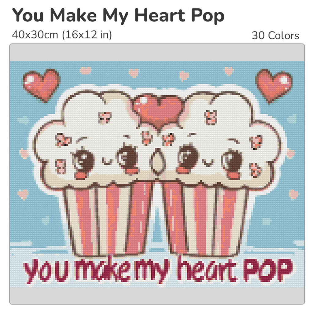 You Make My Heart Pop Diamond Painting Kit-40x30cm (16x12 in)-Heartful Diamonds