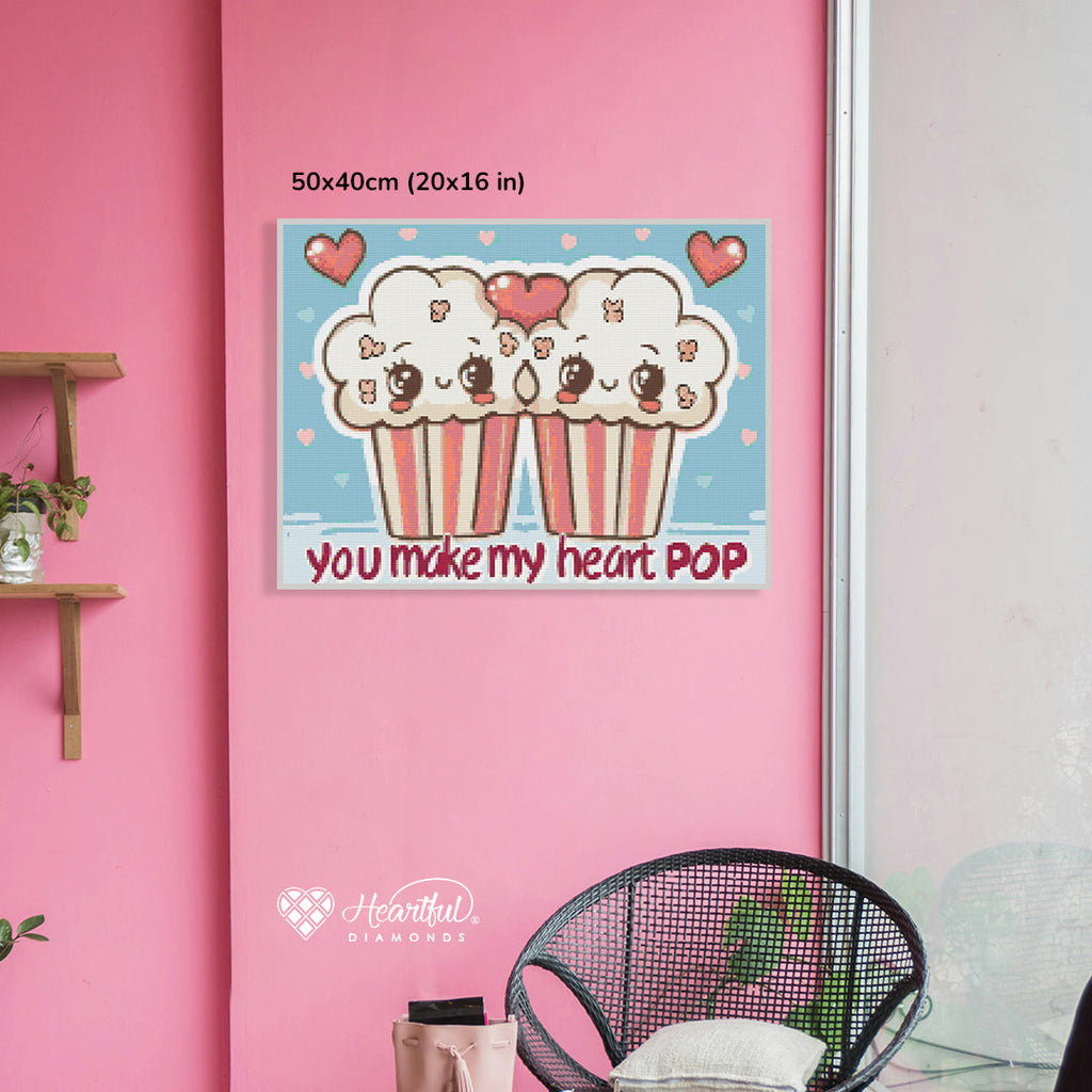 You Make My Heart Pop Diamond Painting Kit-50x40cm (20x16 in)-Heartful Diamonds