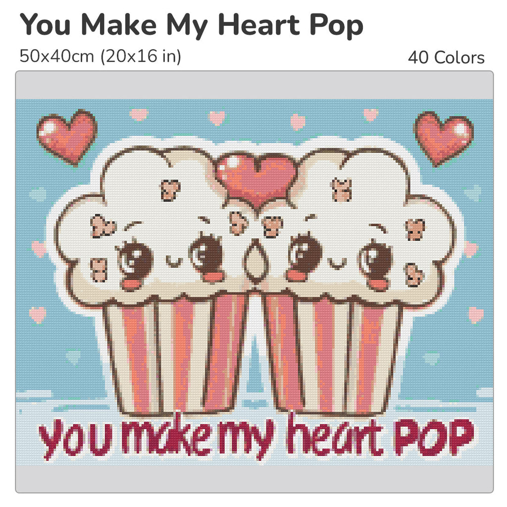 You Make My Heart Pop Diamond Painting Kit-40x30cm (16x12 in)-Heartful Diamonds