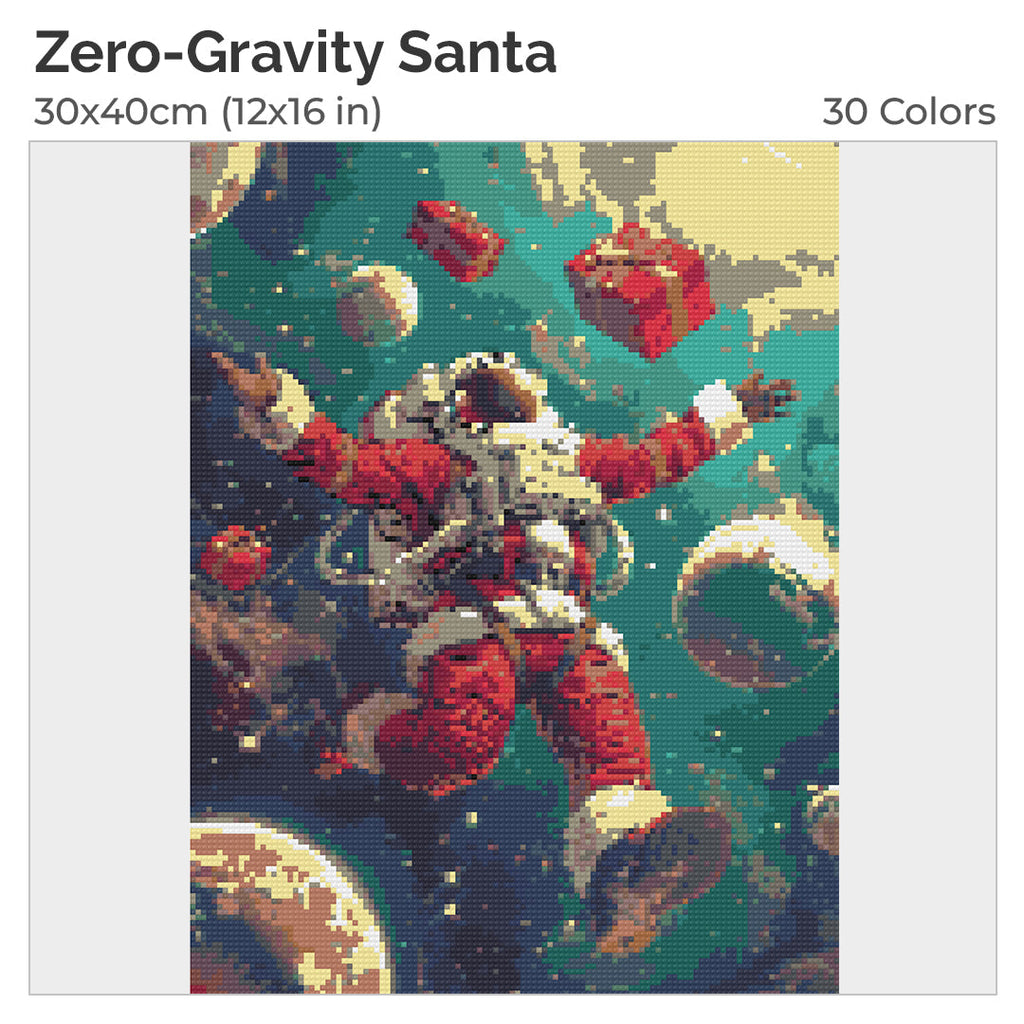 Zero Gravity Santa Diamond Painting Kit-30x40cm (12x16 in)-Heartful Diamonds