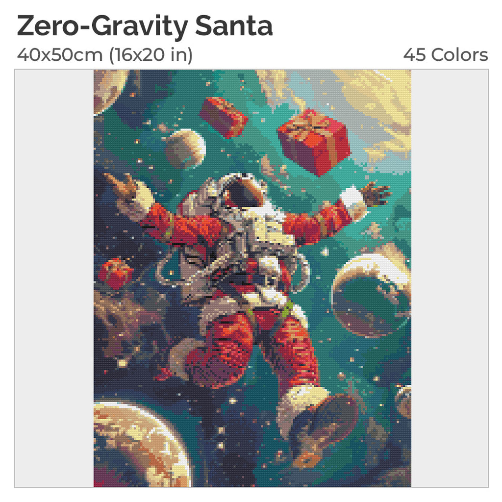 Zero Gravity Santa Diamond Painting Kit-40x50cm (16x20 in)-Heartful Diamonds