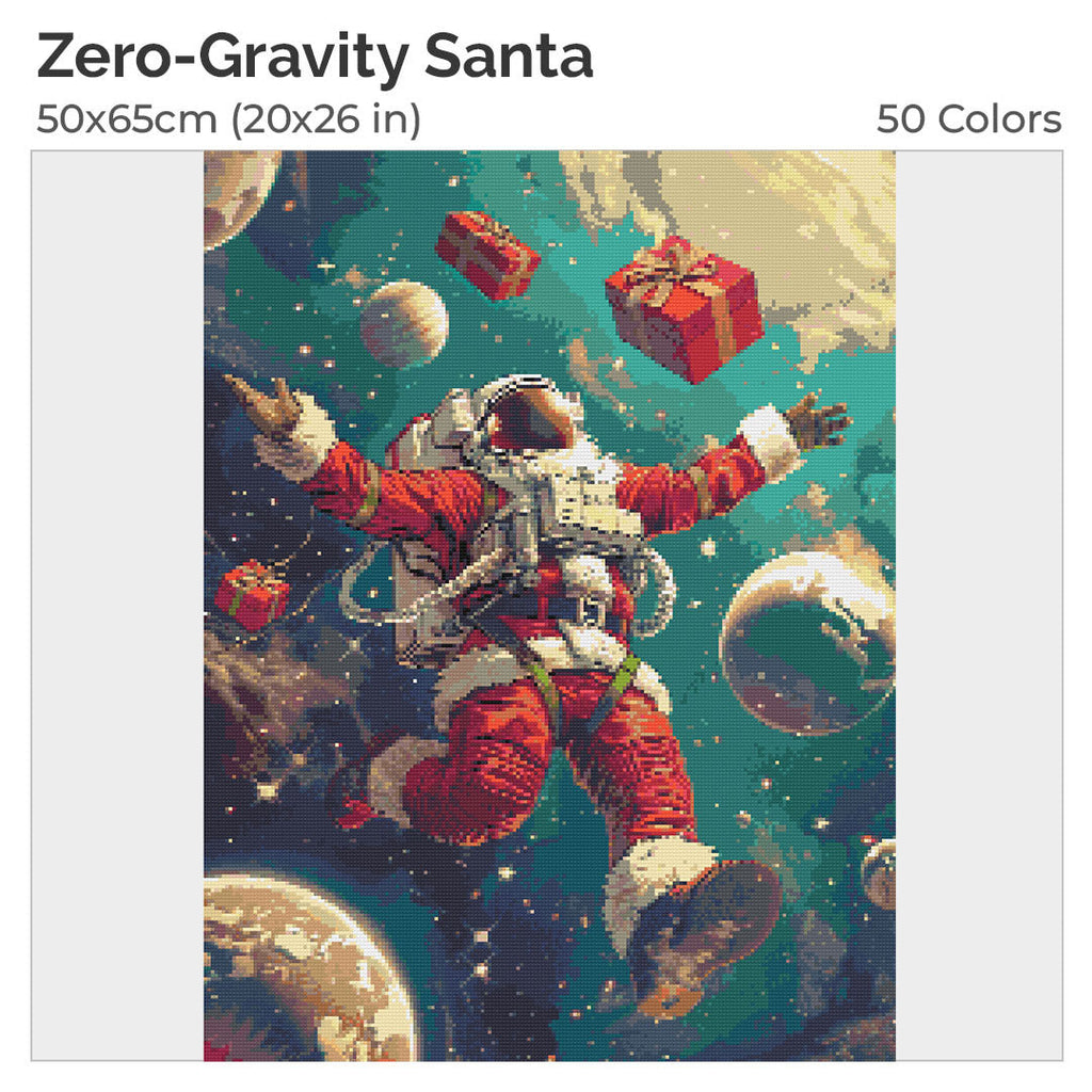 Zero Gravity Santa Diamond Painting Kit-40x50cm (16x20 in)-Heartful Diamonds