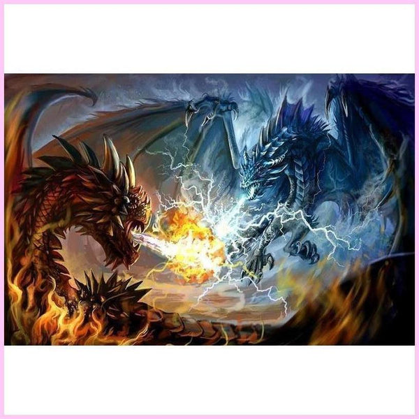 Fire Breathing Infernal Dragon Premium DIY Diamond Painting Kit