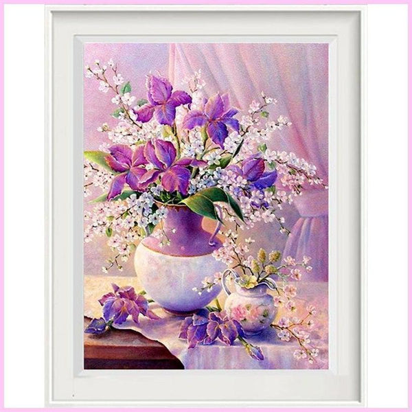 Glass Vase & Colorful Flowers – All Diamond Painting